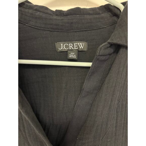 J. Crew V-neck shirt-dress in soft gauze Size XS Petite Black - Picture 4 of 6